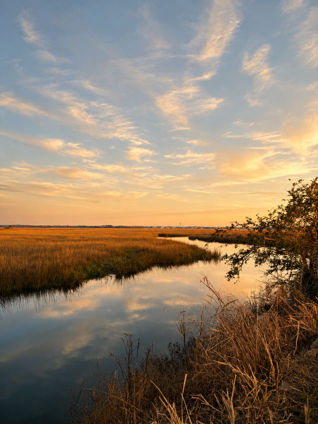 Relaxed coastal lifestyle scene in the West Ashley area of Charleston